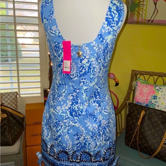 Lilly Pulitzer NWT Mila Stretch Shift Dress Turtley Awesome $188 Size 00,0,4 - Picture 4 of 11